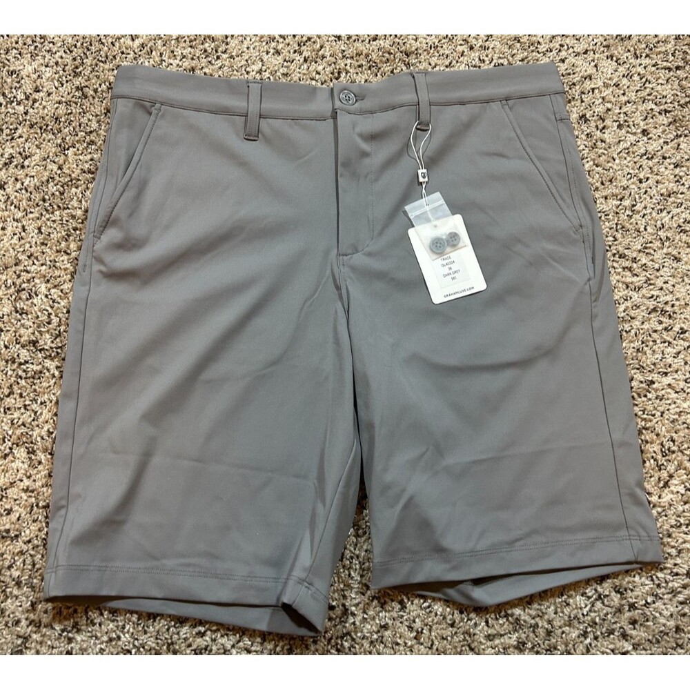 Graham Luxe Shorts Mens 38 Dark Grey Trace Golf 9” Performance GL40324 New